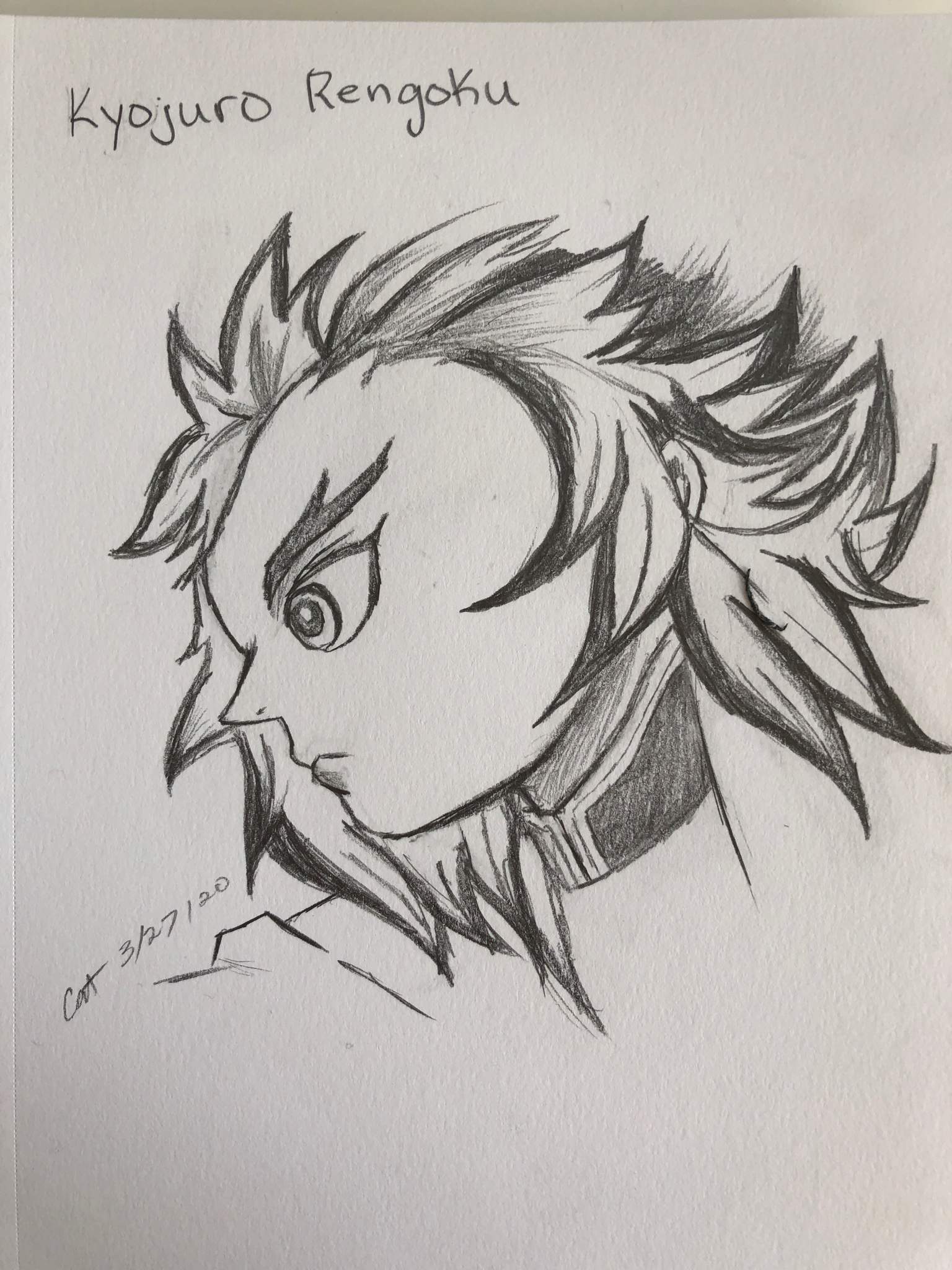 Rengoku Kyojuro Sketch Anime Sketch Demon Slayer Fanart Pen Sketch