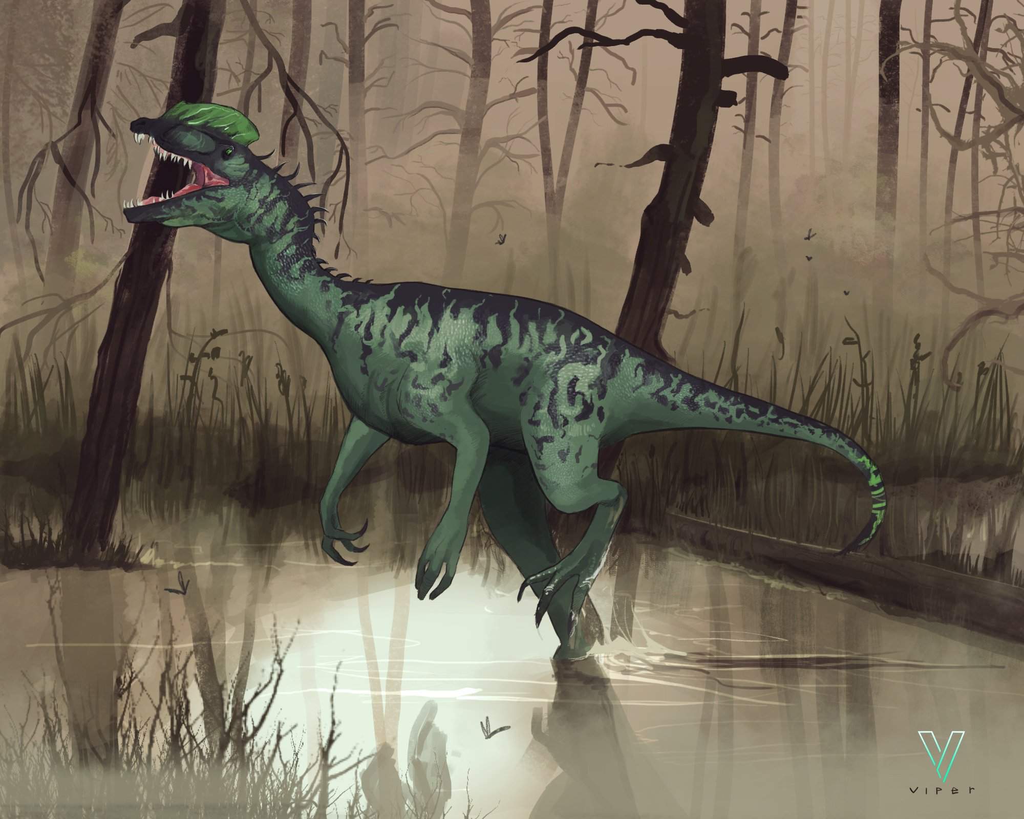 Дилофозавр битва арт
