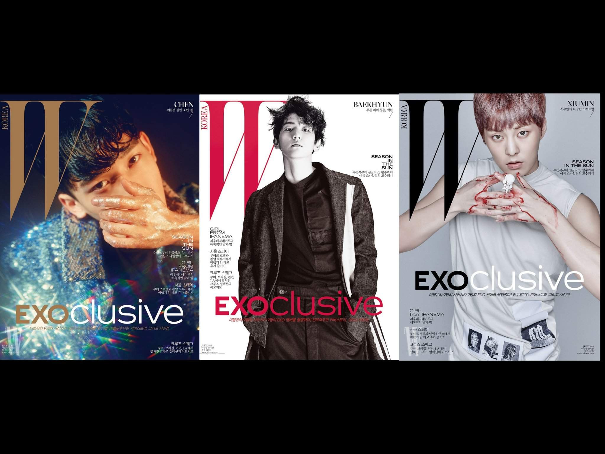 엑소 데뷔 8주년 다시보는 전 멤버 커버 더블유 코리아 W Korea Phixo Exo Amino