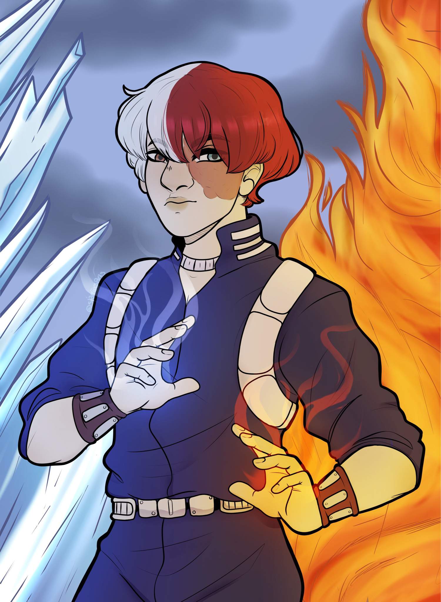 Half And Half Todoroki Fanart My Hero Academia Amino