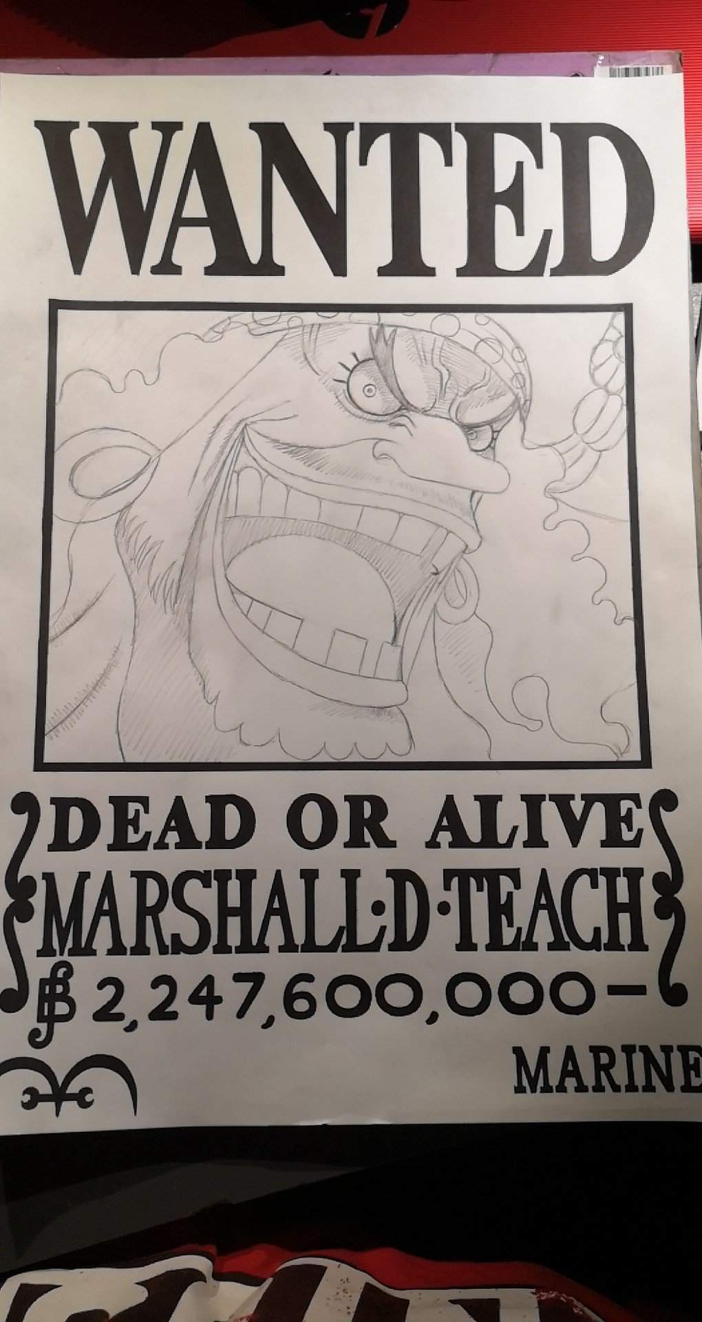 Drawing Wanted Poster of Blackbeard One Piece. SuperMechaFrieza 💜 Amino