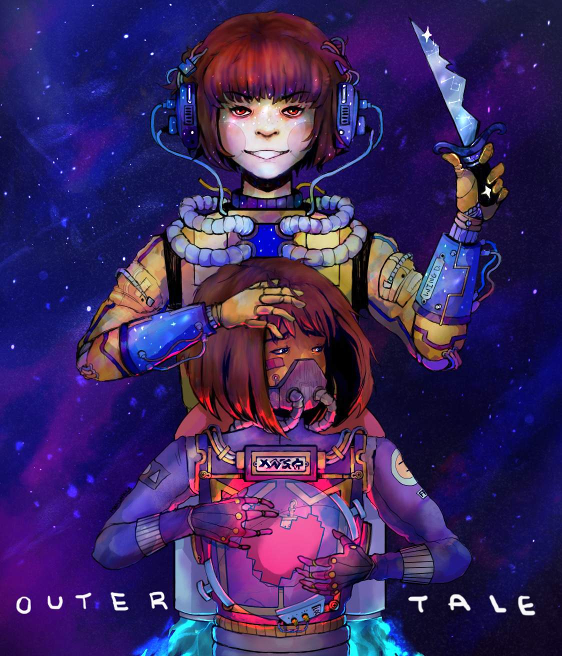 Outertale Chara and Frisk Undertale Amino.