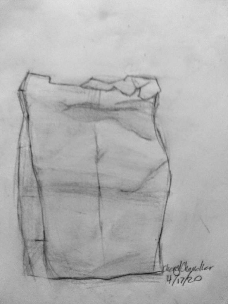 Paper bag drawing for art class. Art Amino
