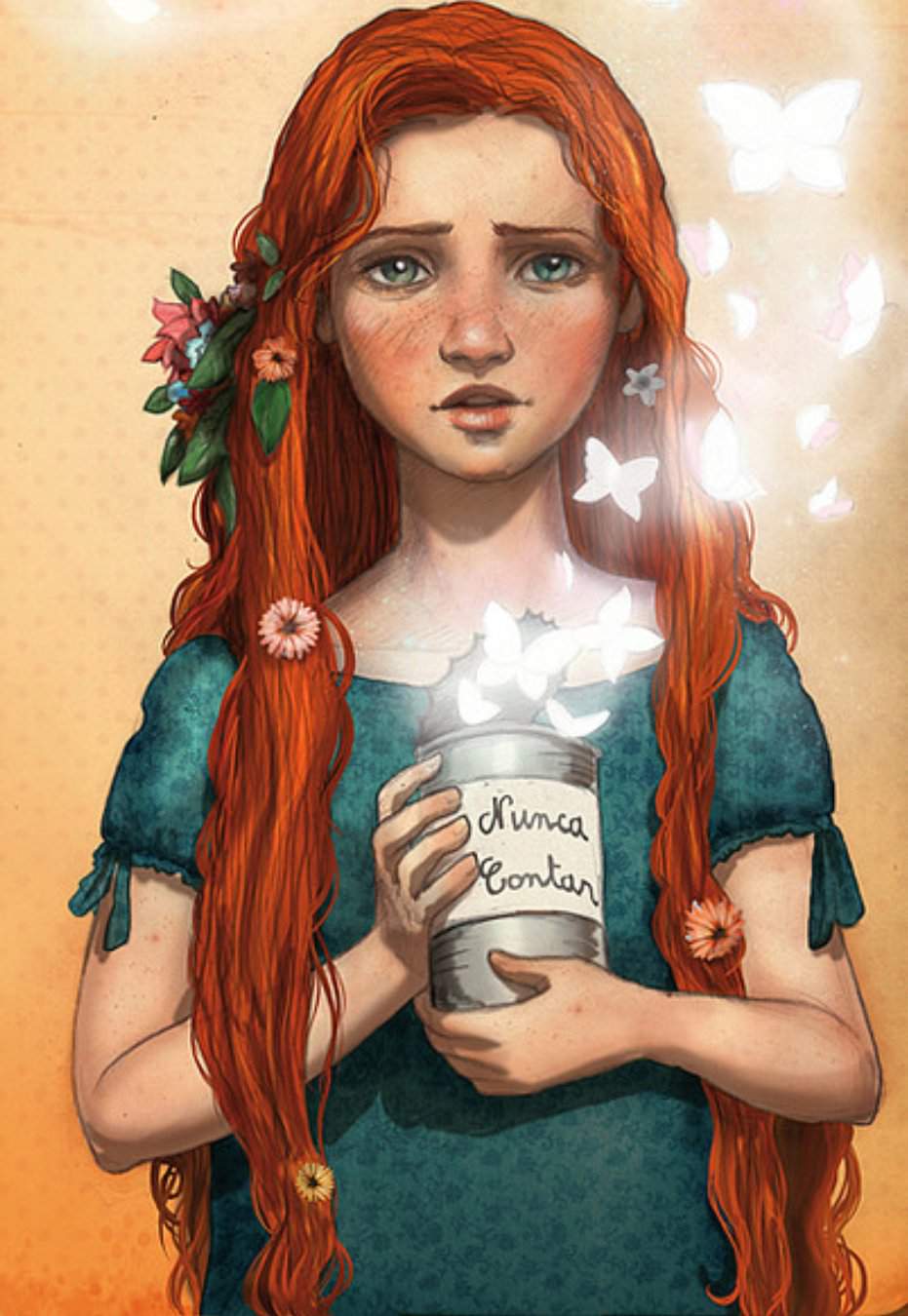 Маленькая девочка с рыжими волосами арт