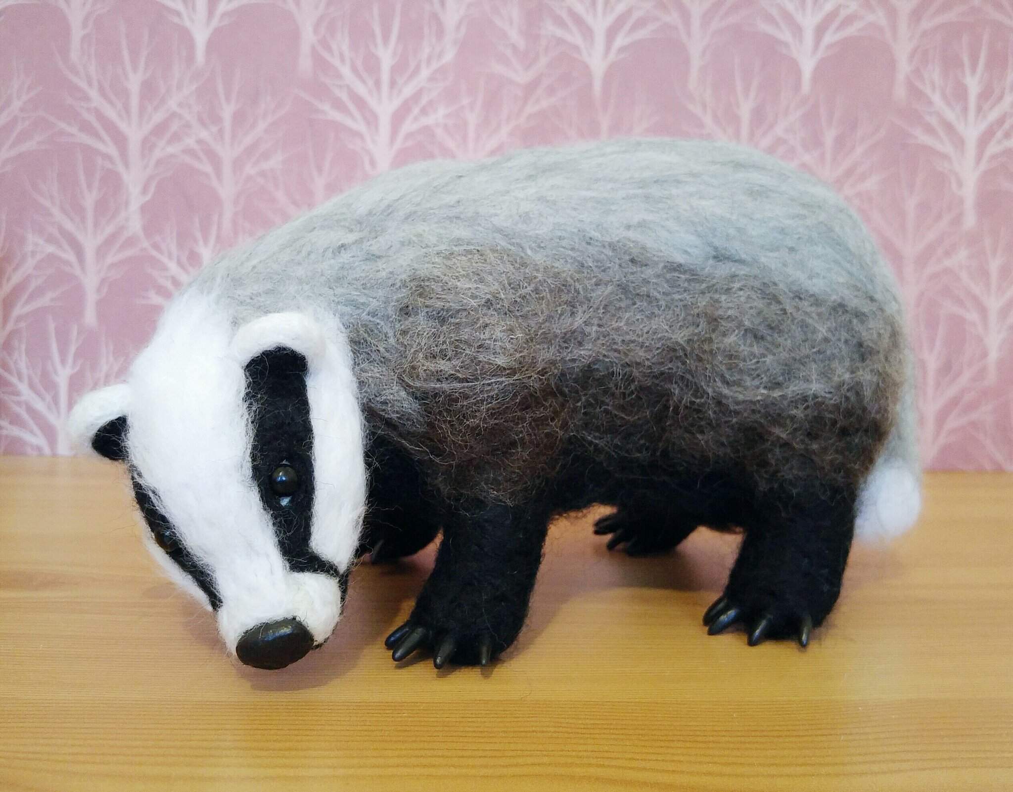 Needle Felted Badger