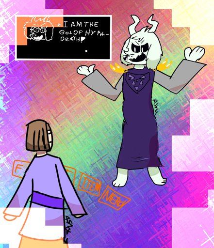 asriel the "god of. yeah hyperdeath"