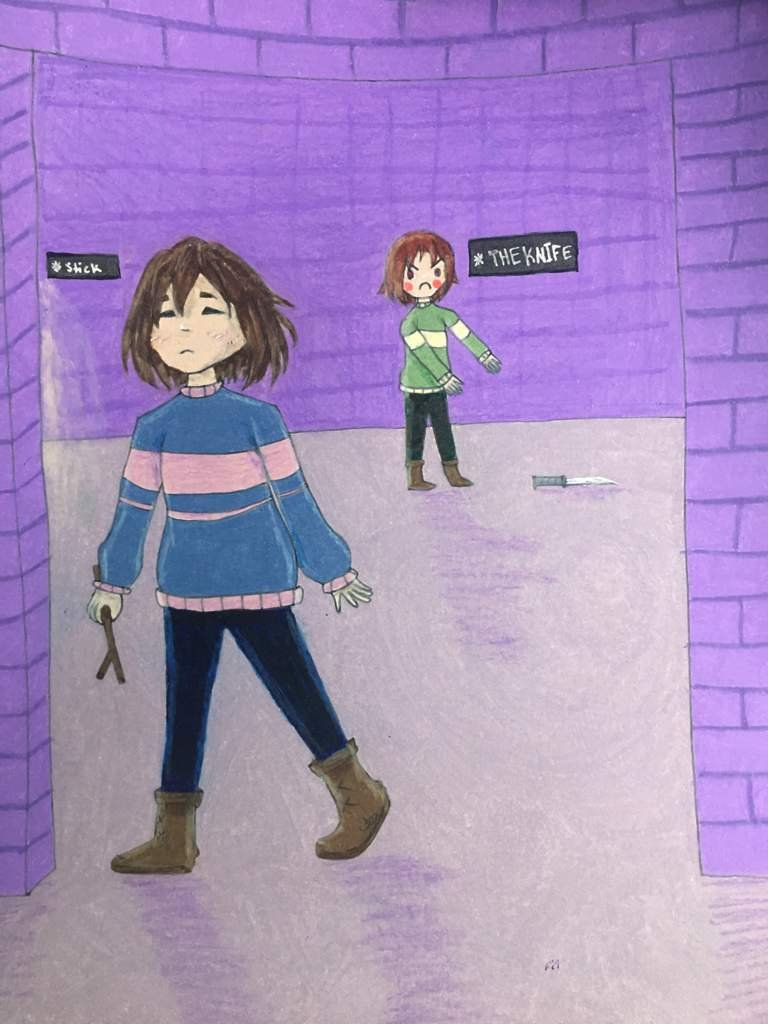 Frisk! You passed the knife! | Undertale Amino