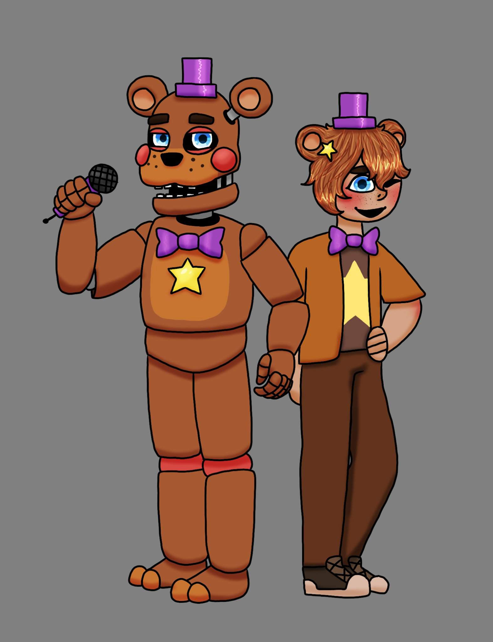 "Drawing all FNAF characters" Part 4 Rockstar Freddy Five Nights At