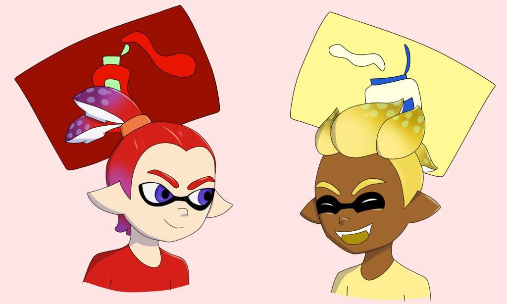My art for the Mayo vs. Ketchup Splatfest Splatoon Amino