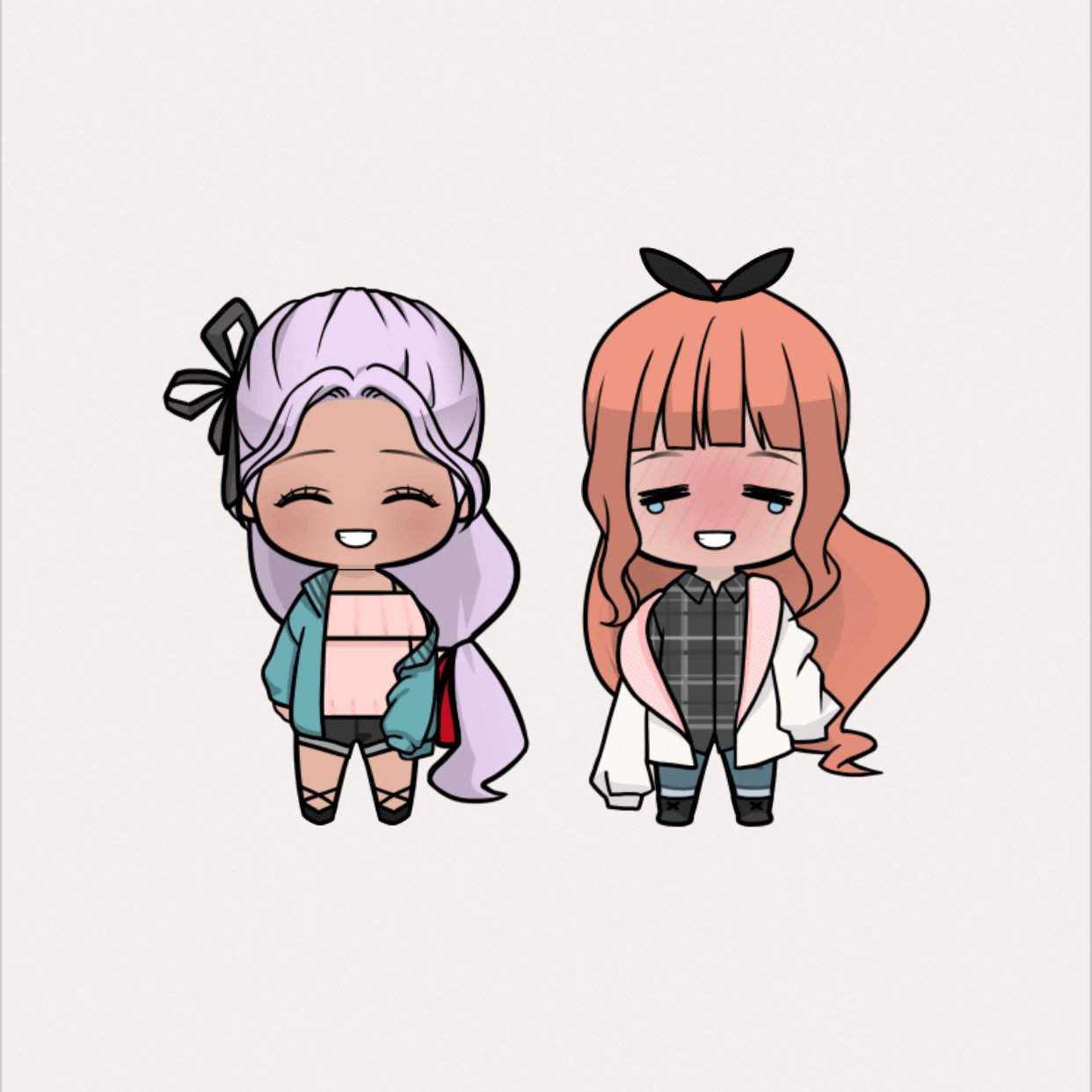 I made these two on a app called UnnieDoll. They’re names are Lilac and