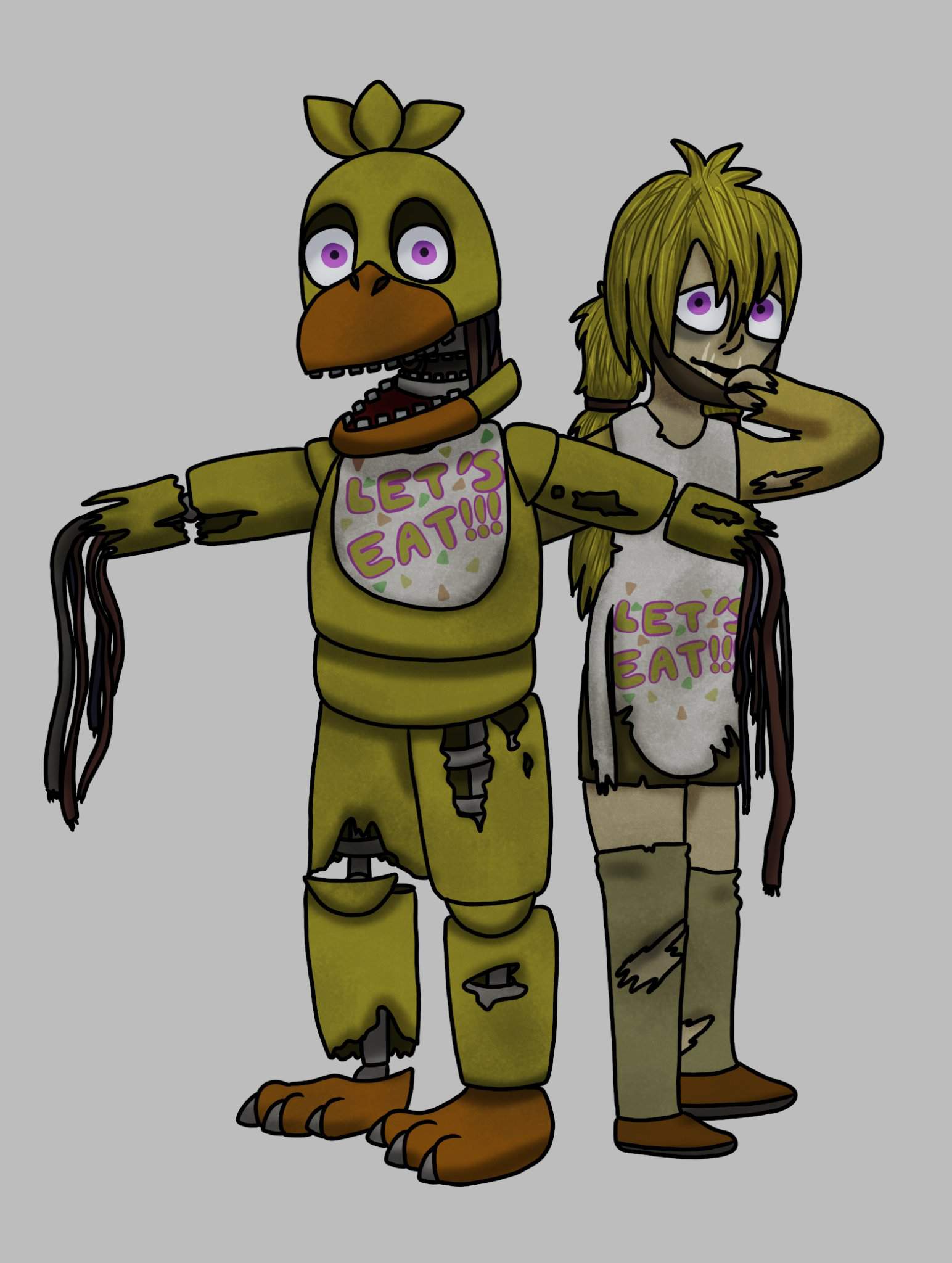 Drawing All Fnaf Characters Part 19 Withered Chica Five Nights At Freddy S Amino