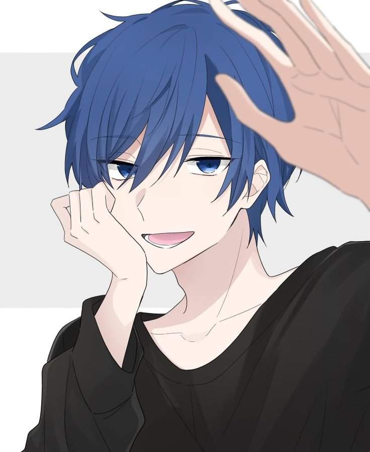 Anime boy blue hair