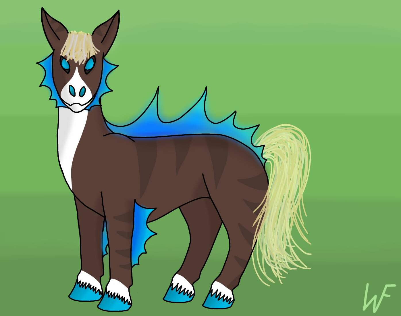 hawkfrost with blue hair