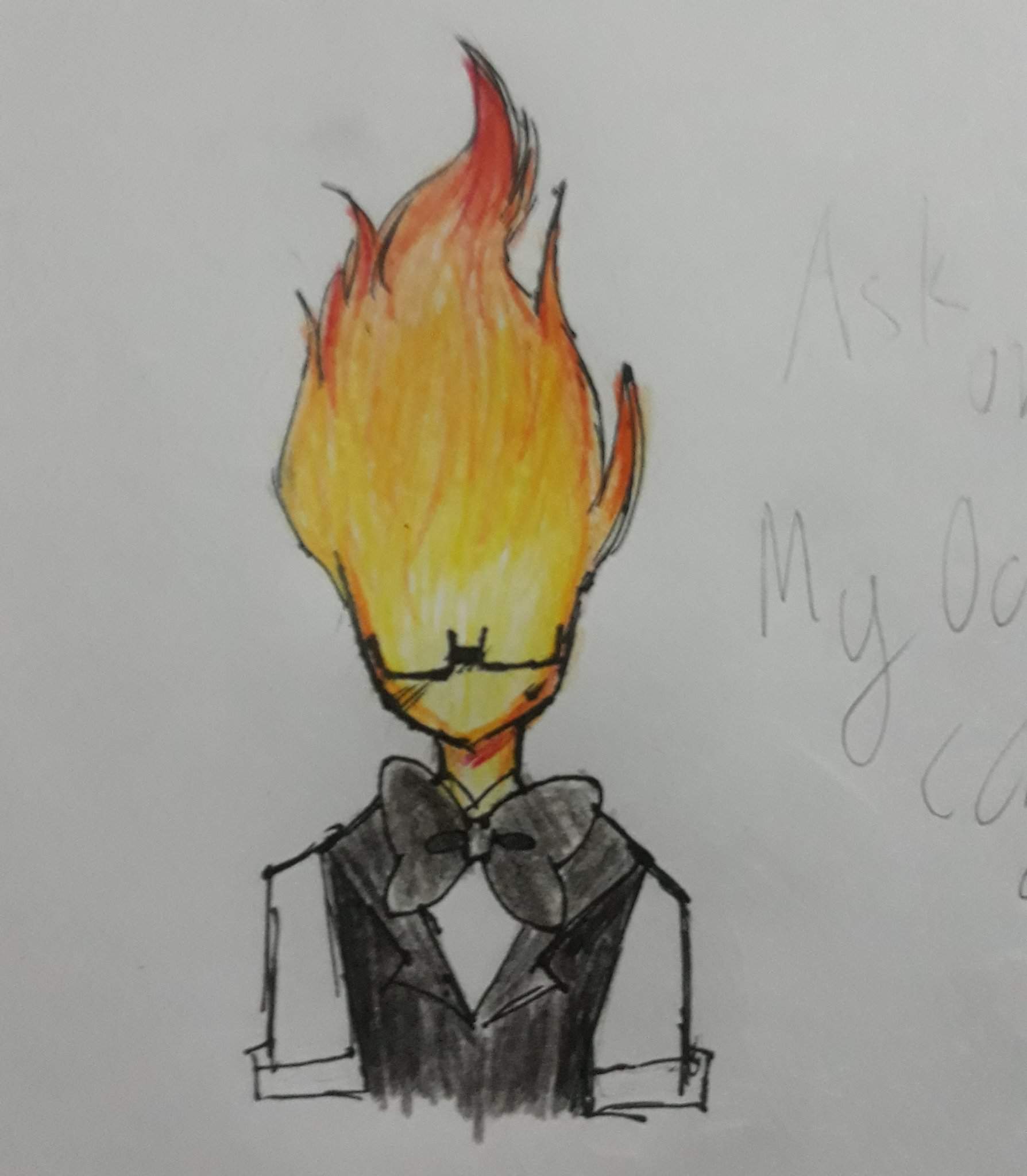 A Drawing Of Grillby Undertale Aus Amino