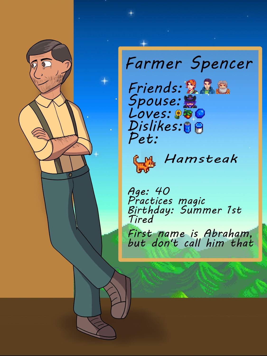 Farmer Spencer Sheet Stardew Valley Amino Amino