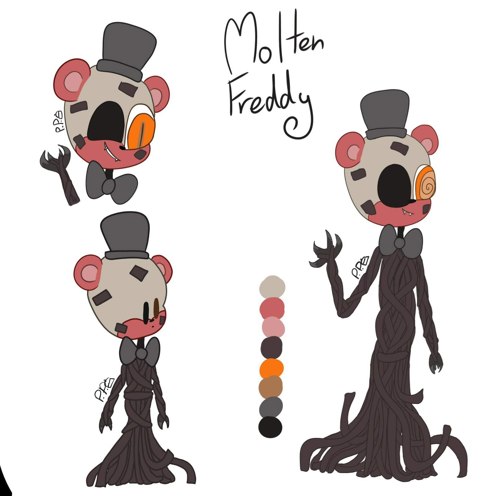 So, here's some drawings of molten freddy! 