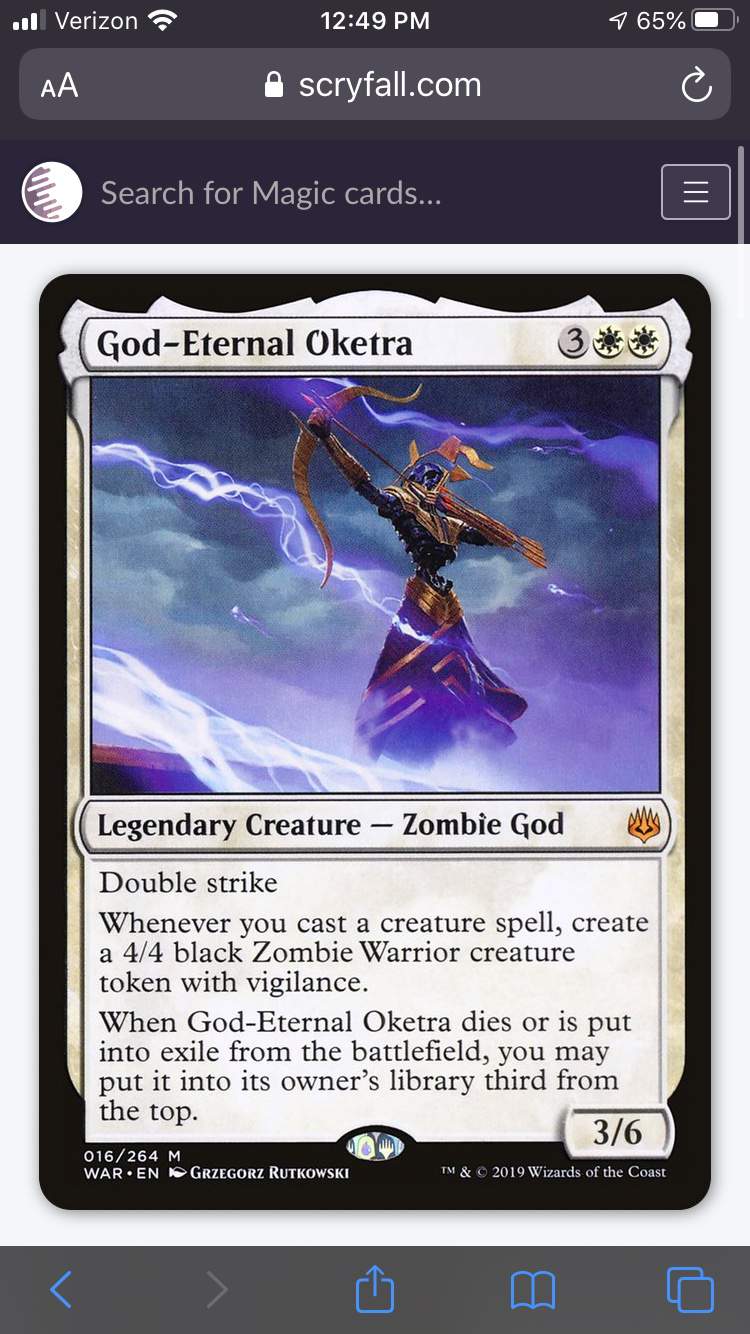 God-Eternal Oketra 016/264 Near Mint MTG War of the Spark 