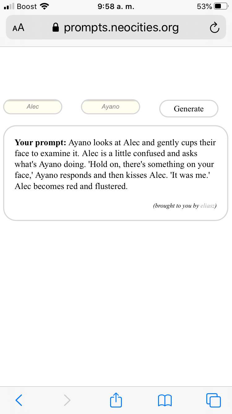 OTP Prompt Generator= Alec X Ayano Unikitty! Amino