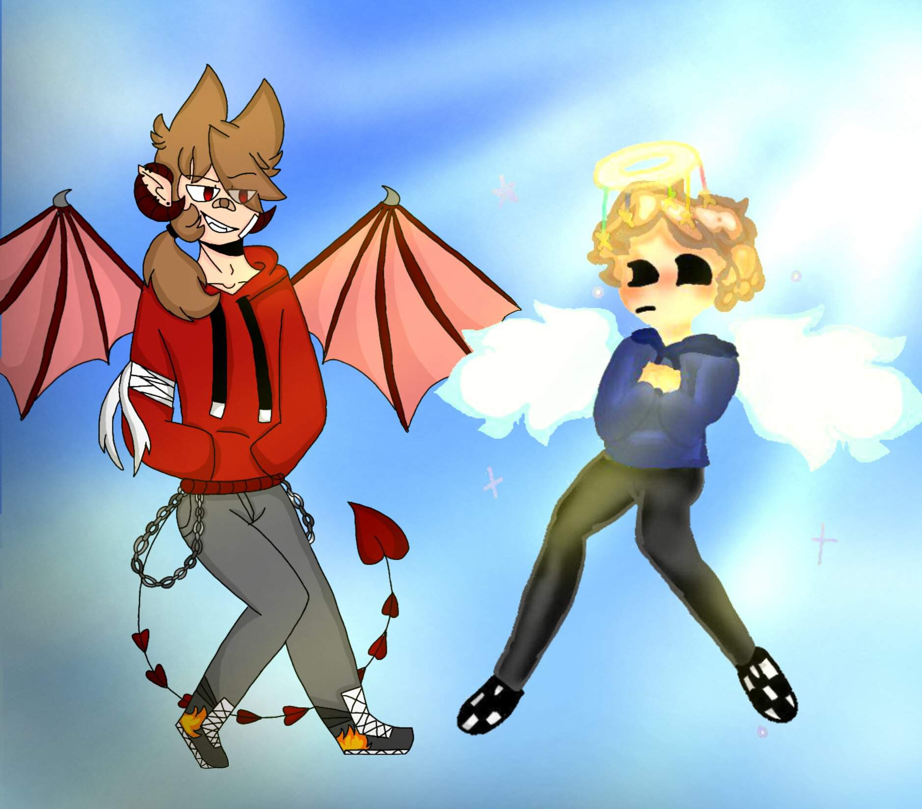 Angel Tom And Demon Tord Art Collab With Amj Sugarpink 🌎eddsworld🌎 Amino