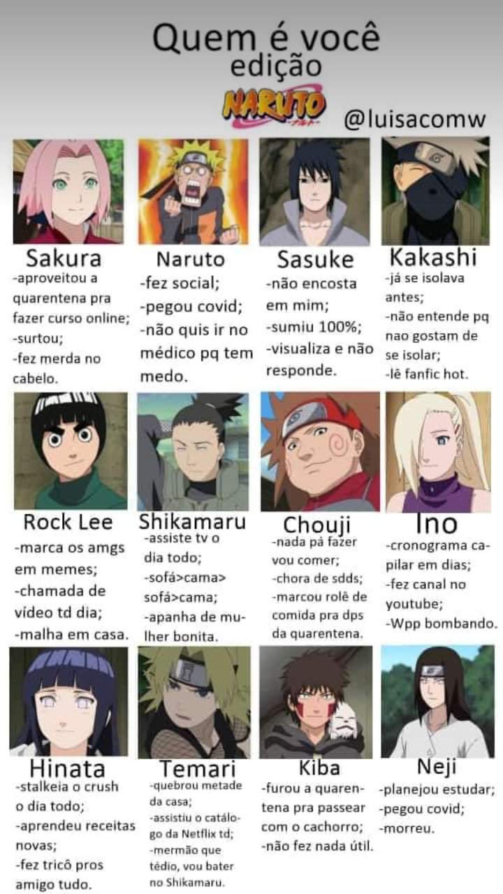 Quem E Vc Nessa Quarentena Naruto Shippuden Online Amino