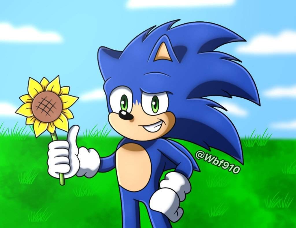 Movie Sonic Holding The Sunflower Sonic the Hedgehog! Amino