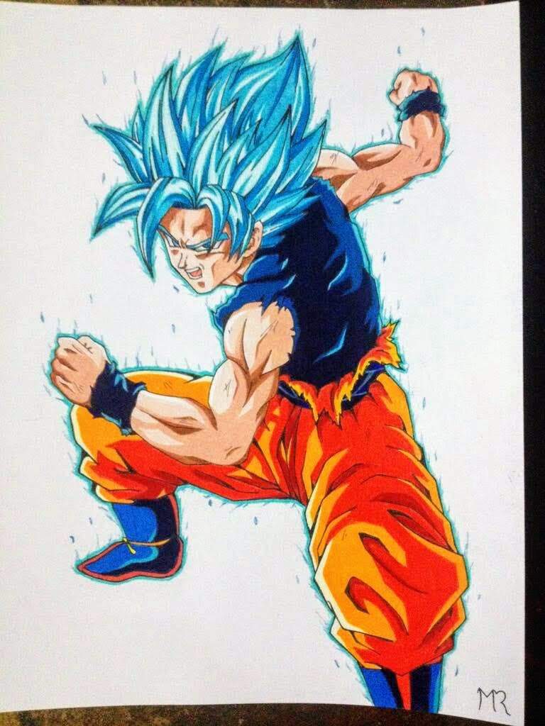 Dibujo de Goku ssj blue (dibujo antiguo) | DRAGON BALL ESPAÑOL Amino