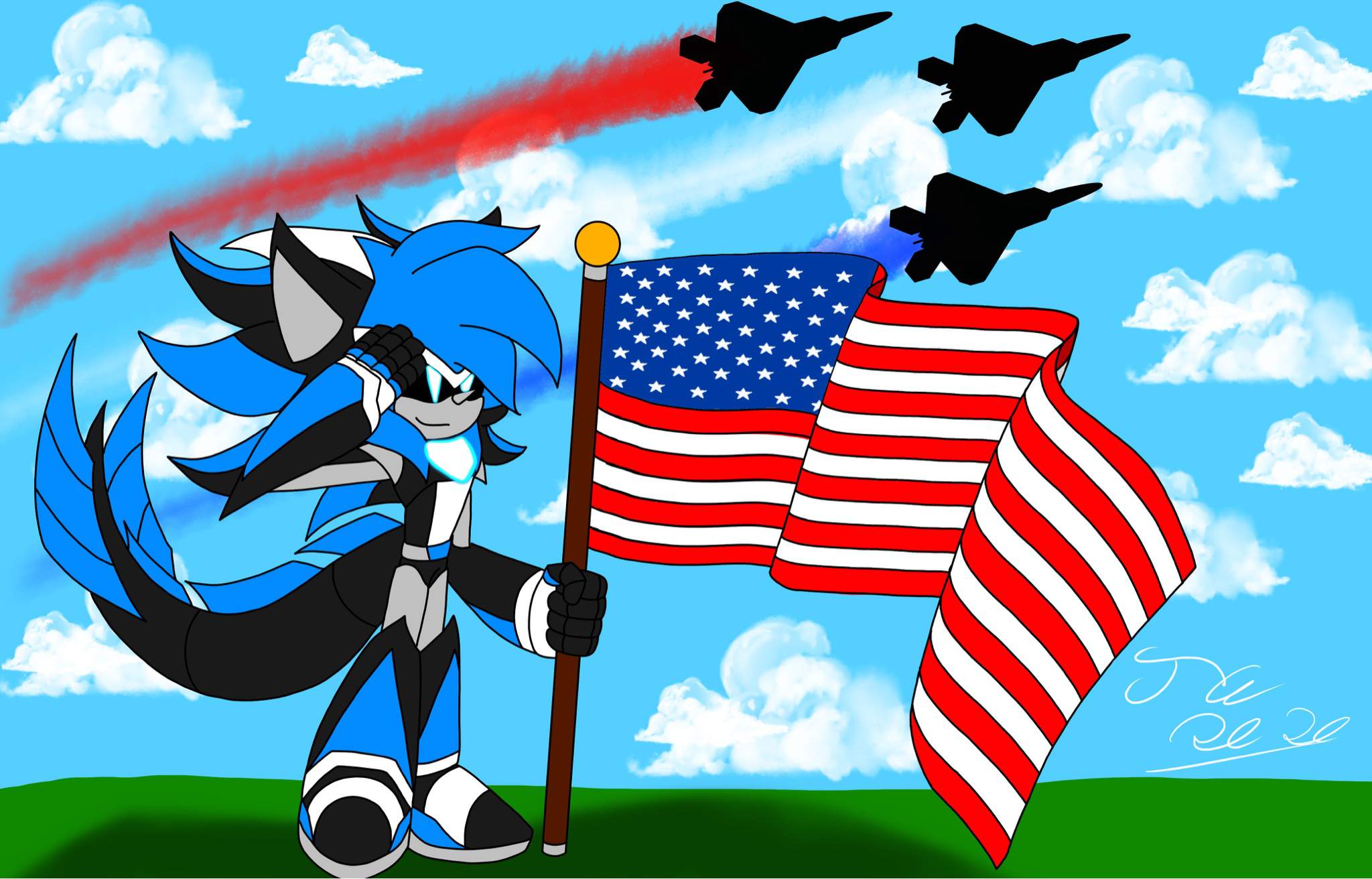 Happy 4th of July! Sonic the Hedgehog! Amino