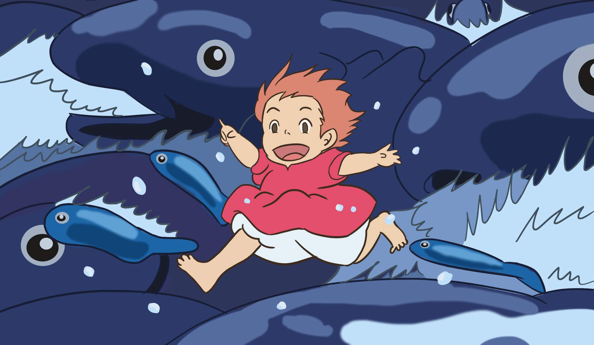 PONYO: Giant Fish Waves!🐟🌊 | Studio Ghibli Amino