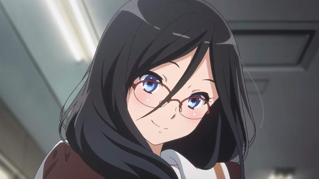 Anime Girl Black Hair Glasses