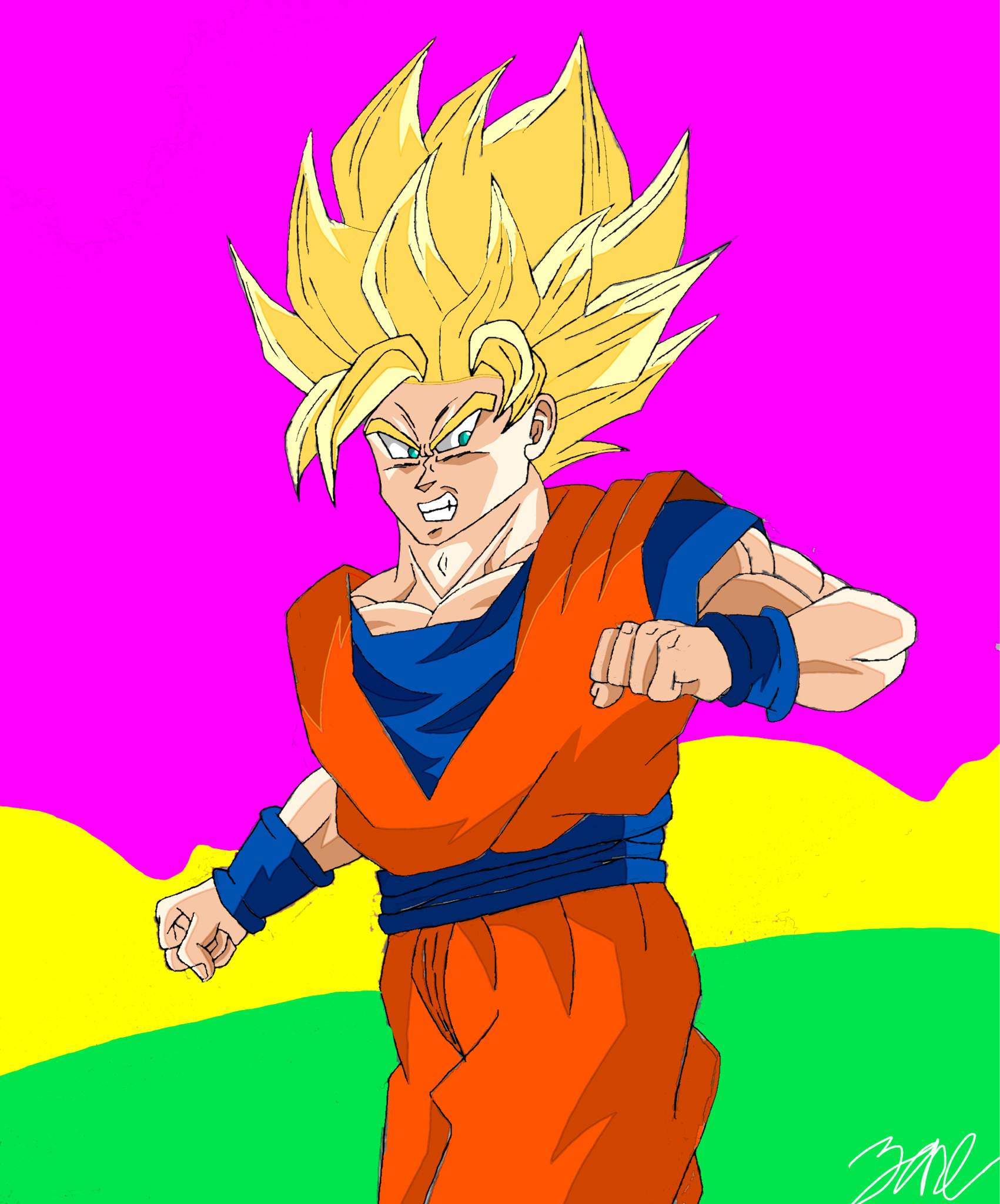 Super Saiyan 2 Goku Redrawcc Dragonballz Amino