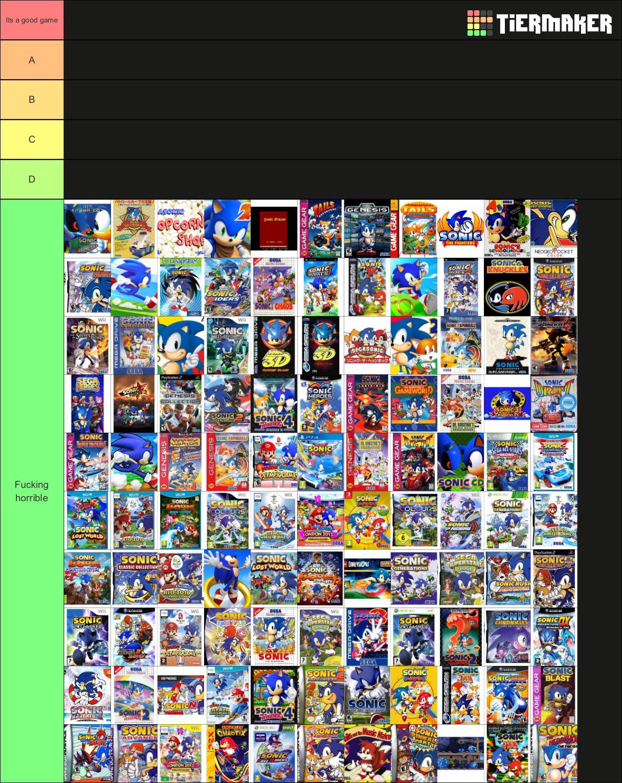 Every Sonic Games Ranked In A Tierlist Sonic the Hedgehog! Amino
