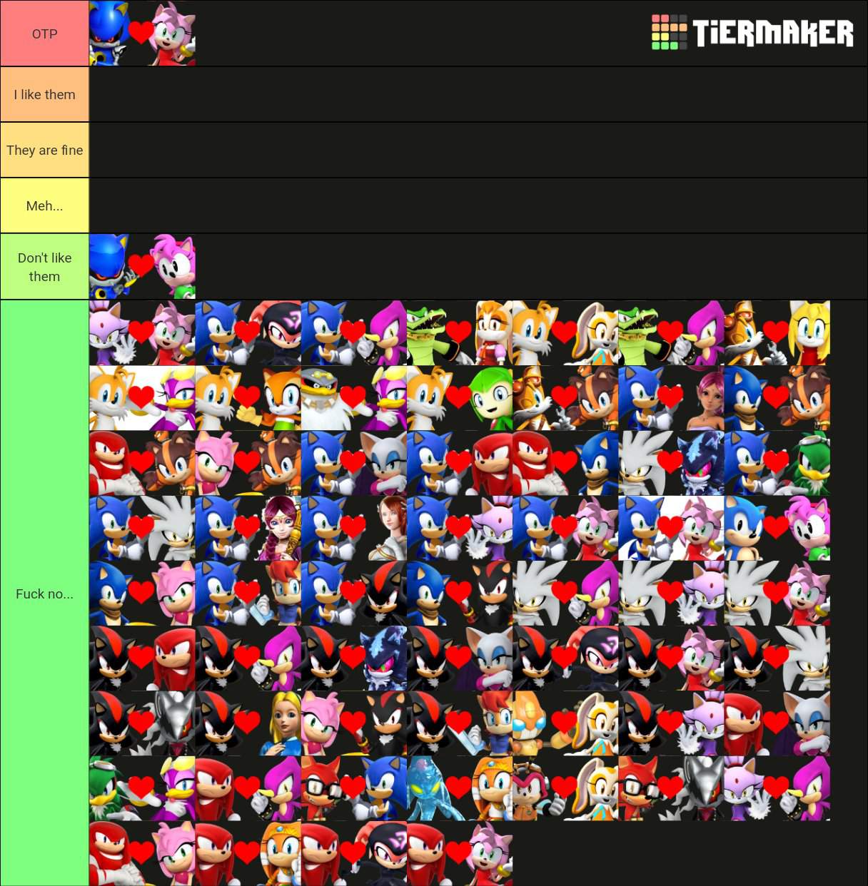 My Sonic Tier List | Sonic The Hedgehog! Amino