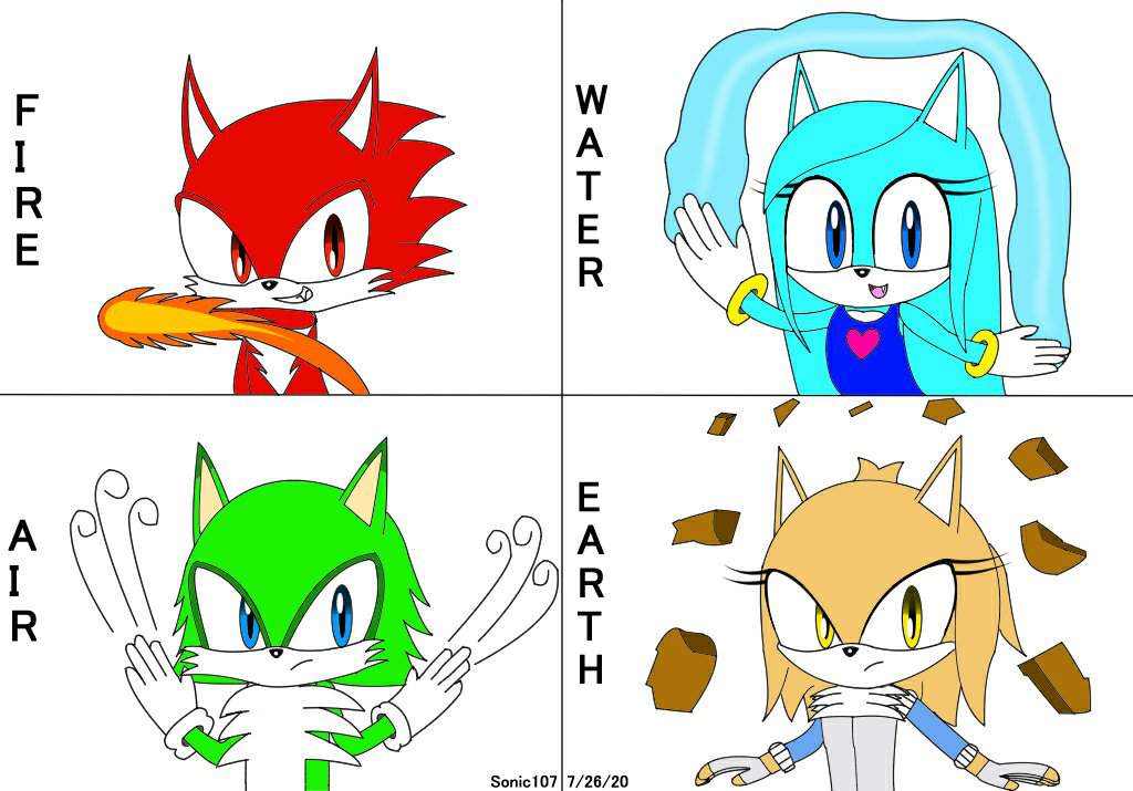 Water, Earth, Fire, Air | Sonic the Hedgehog! Amino