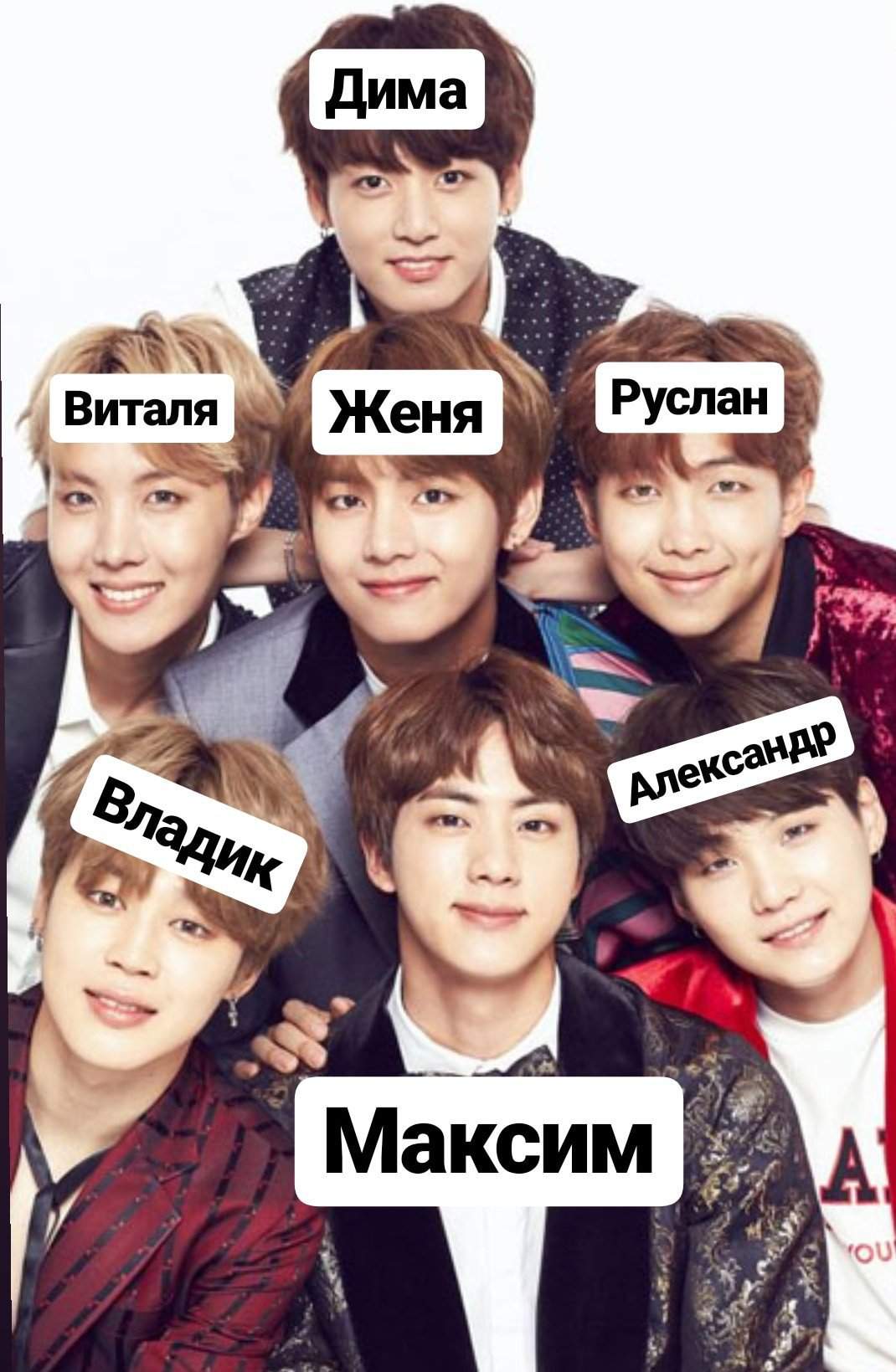 Имена всех участников BTS