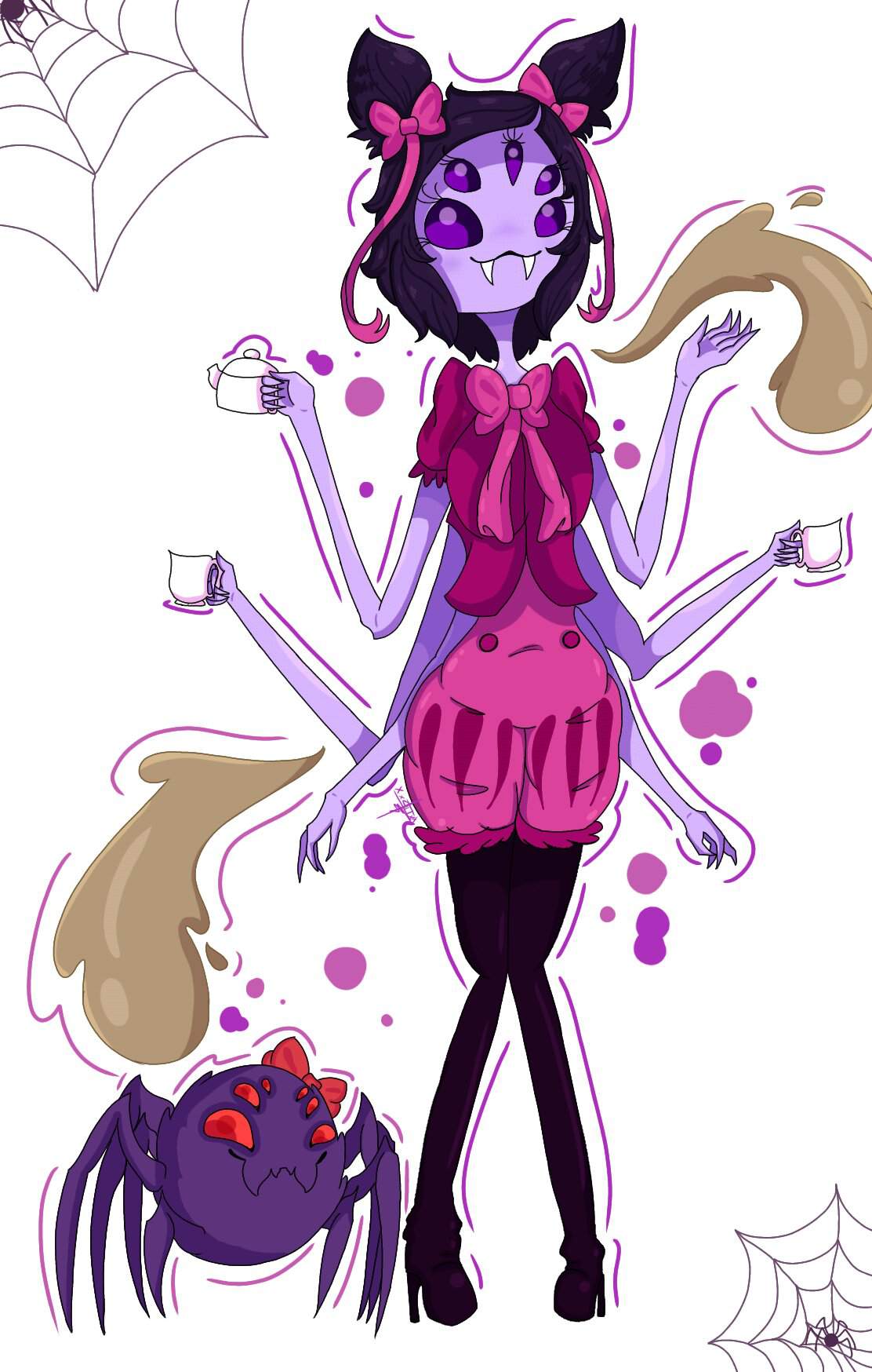 🍩100 Real Spiders Redraw De Muffet ☕ Undertale Español Amino 2390