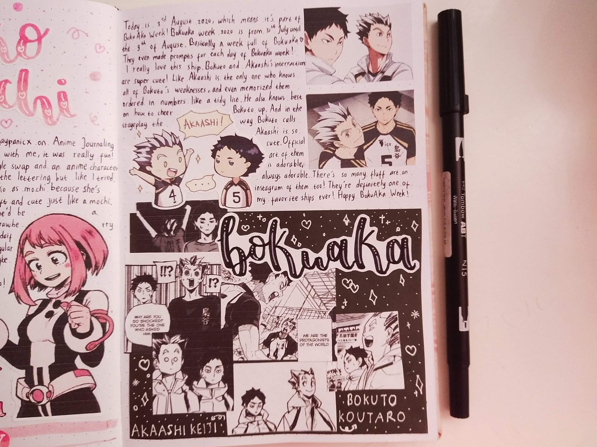 Bokuaka Spread Anime Journal Bullet Journal Amino My first ever anime journal is finally done which spread is your favorite? amino apps