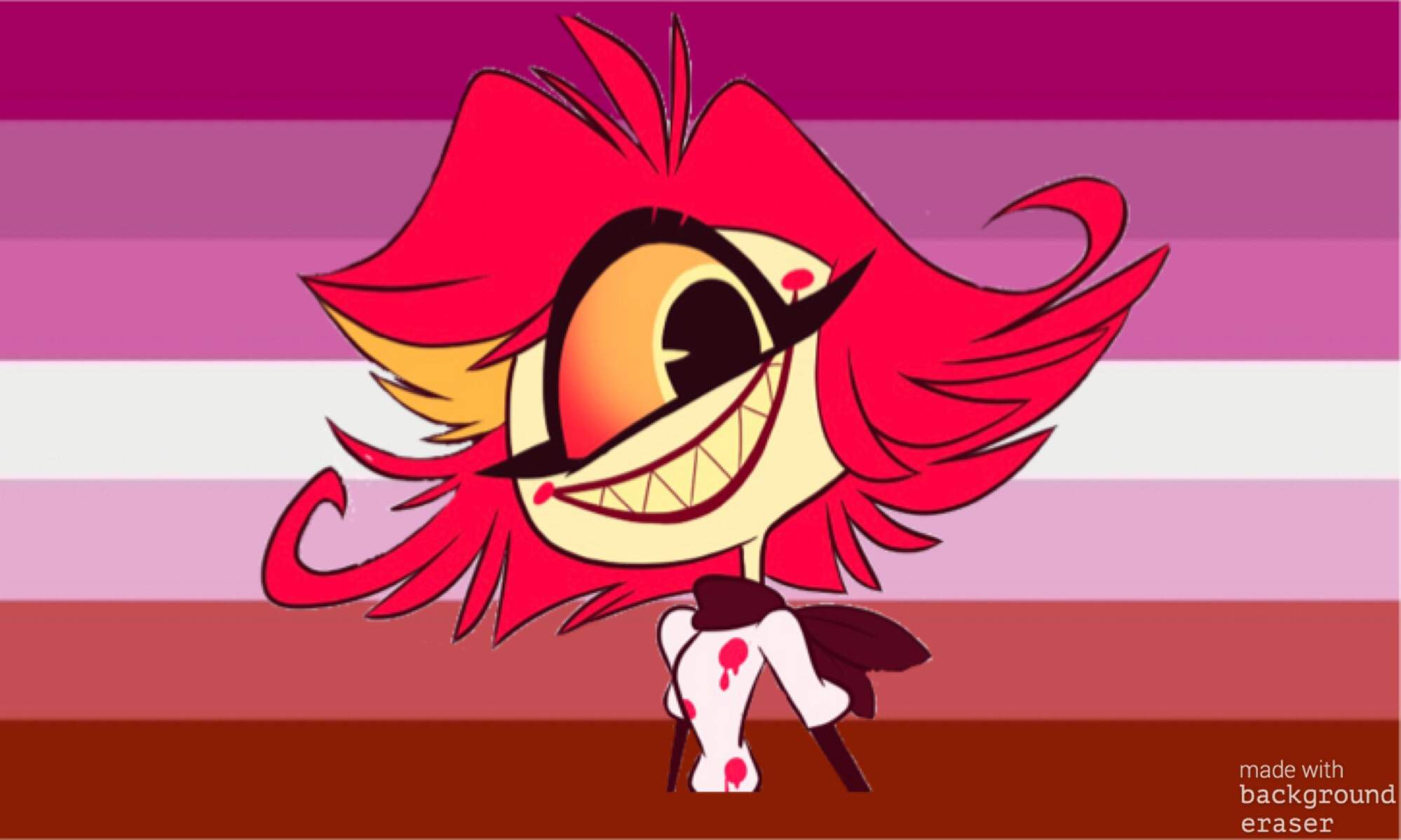 Hh Characters Behind Pride Flags Hazbin Hotel Official Amino