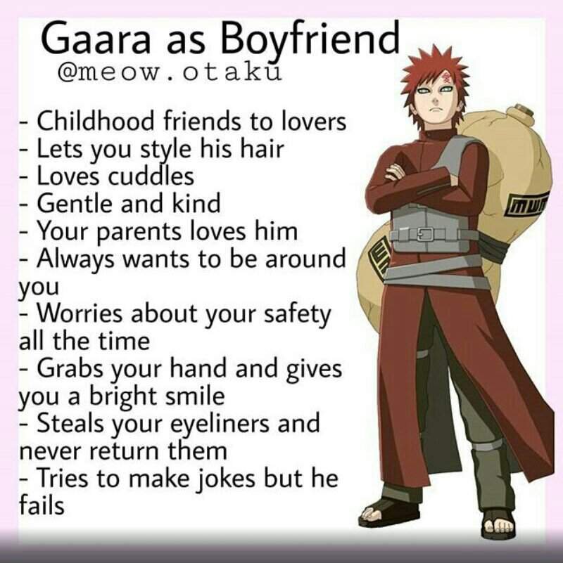 All You Need To Know About Gaara As Your Bf Naruto Amino