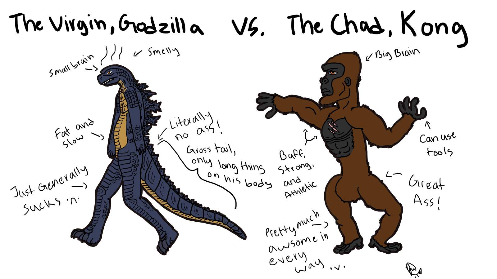 The Virgin Godzilla Vs The Chad King Kong Godzilla Amino 5977