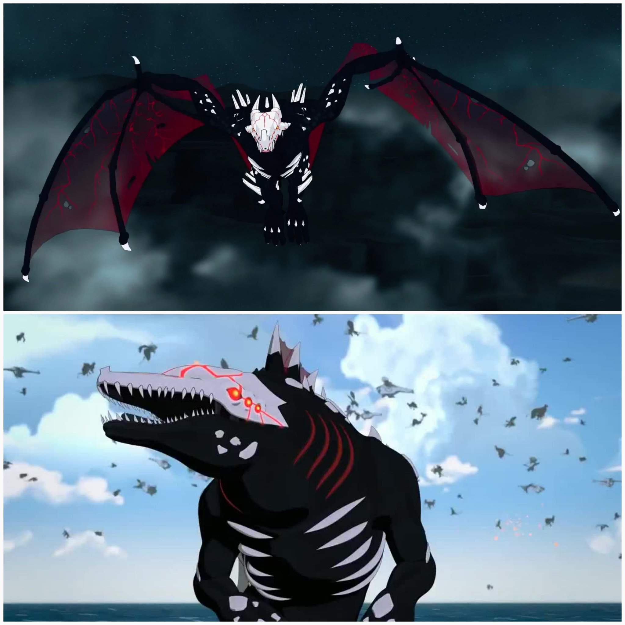 Kaiju Fight The Wyvern Vs Leviathan Rwby Amino