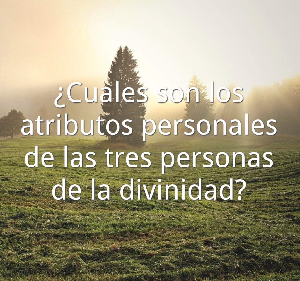 ¿Cuáles son los atributos personales de las tres personas de la Divinidad? ∝Somos Cristianos∝ ¿Cuáles son los atributos personales de las tres personas de la Divinidad? ∝Somos Cristianos∝