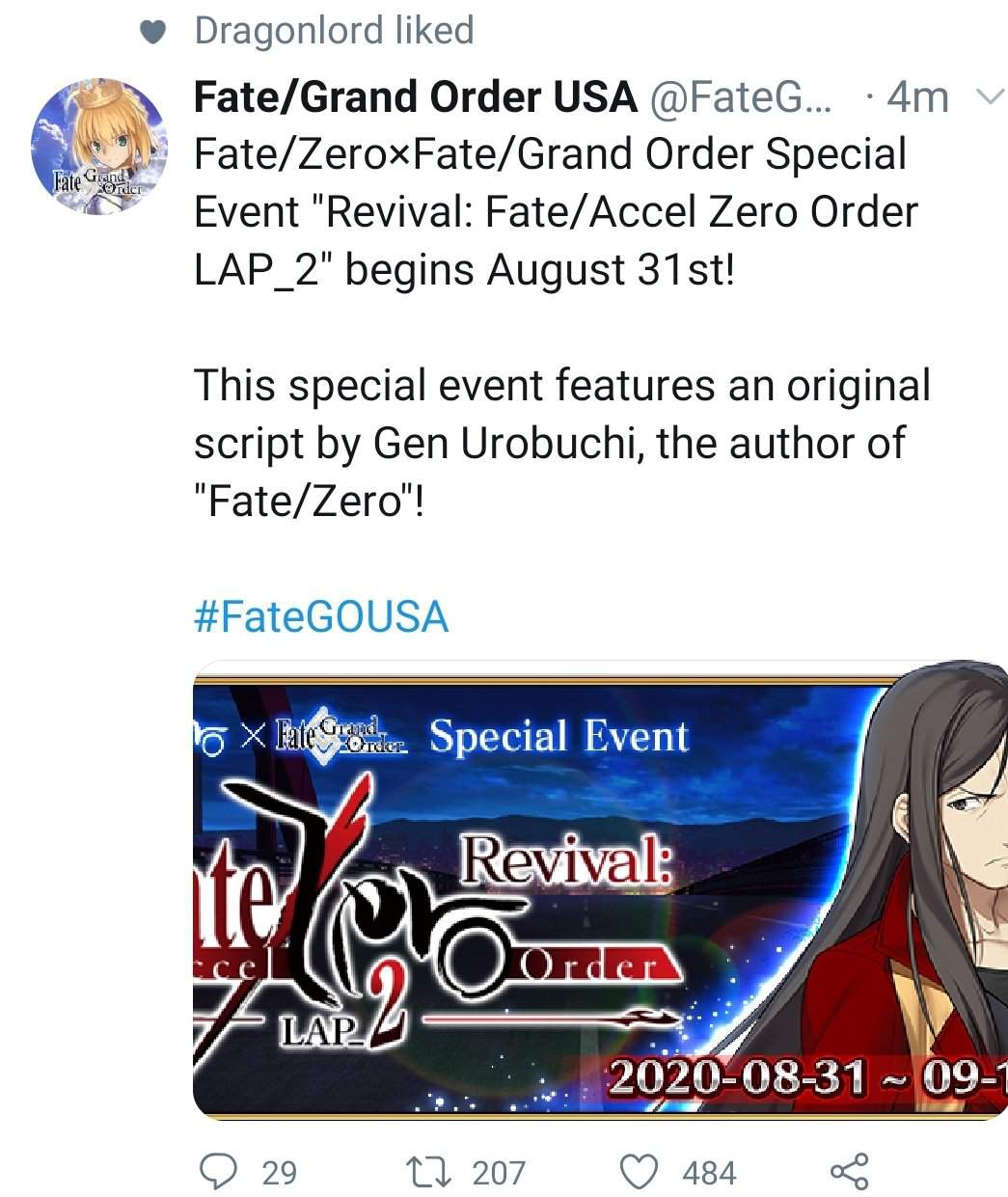 Fate Zero Rerun Fate Grand Order Amino