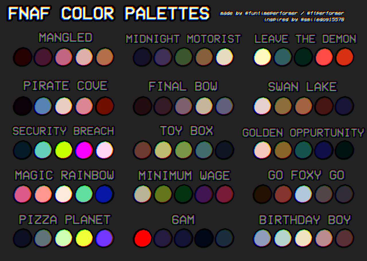 Colour Palettes Five Nights At Freddys Amino