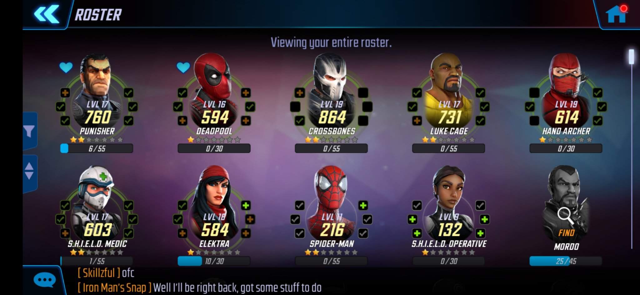 My Marvel strike force team! Marvel Amino