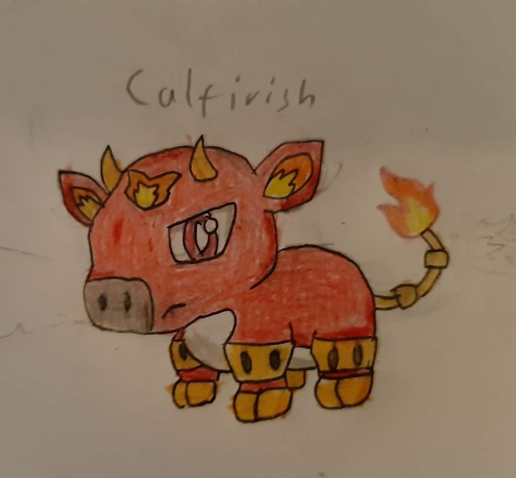 The fire type starter pokemon, based on taurus, the minotaur, a furnace
