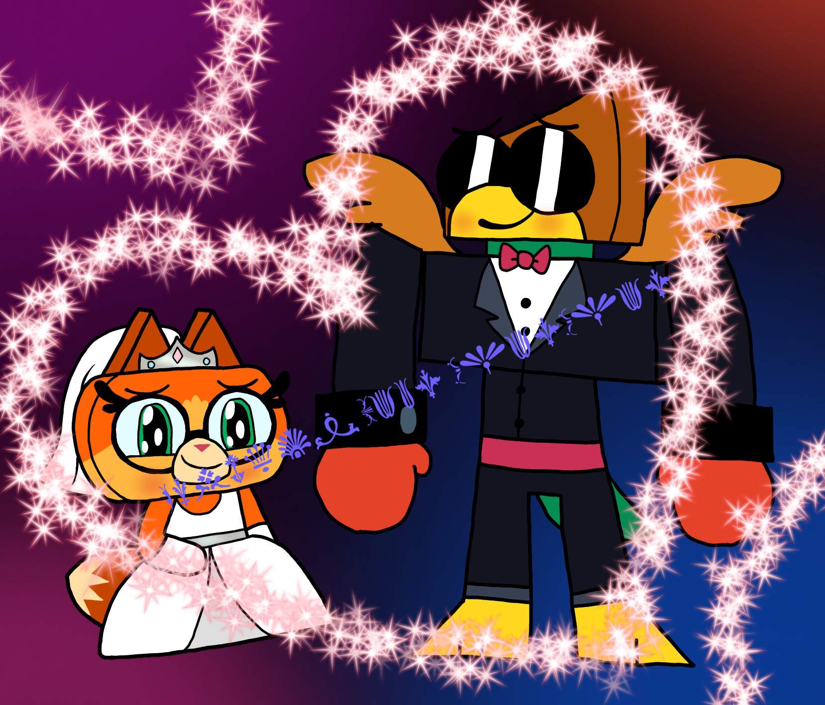 Hawkodile And Dr Foxs Wedding Outfits Unikitty Amino 3642