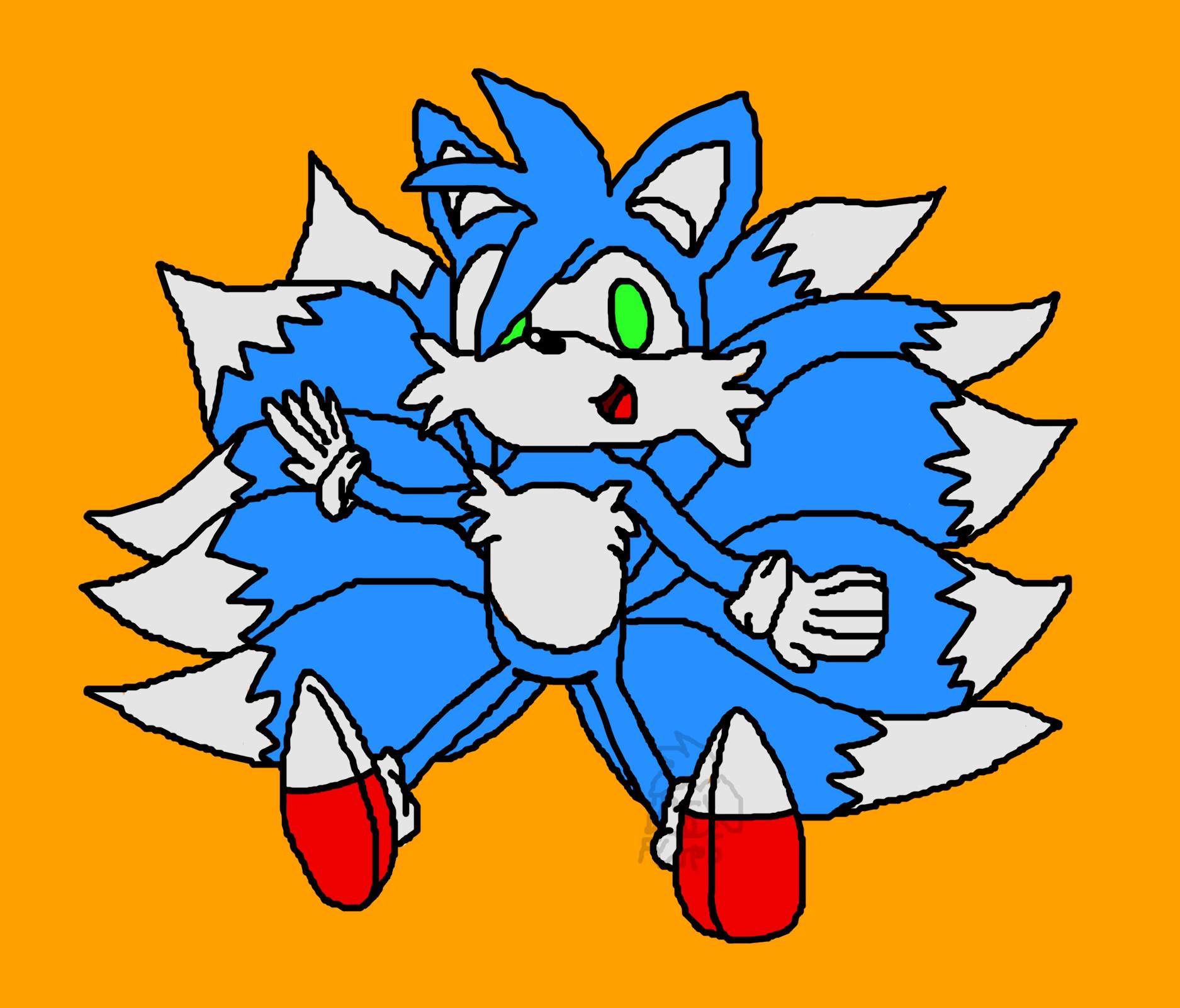 My art - misc request art (chubby sonic, blue tails and logo geodude) Furry...