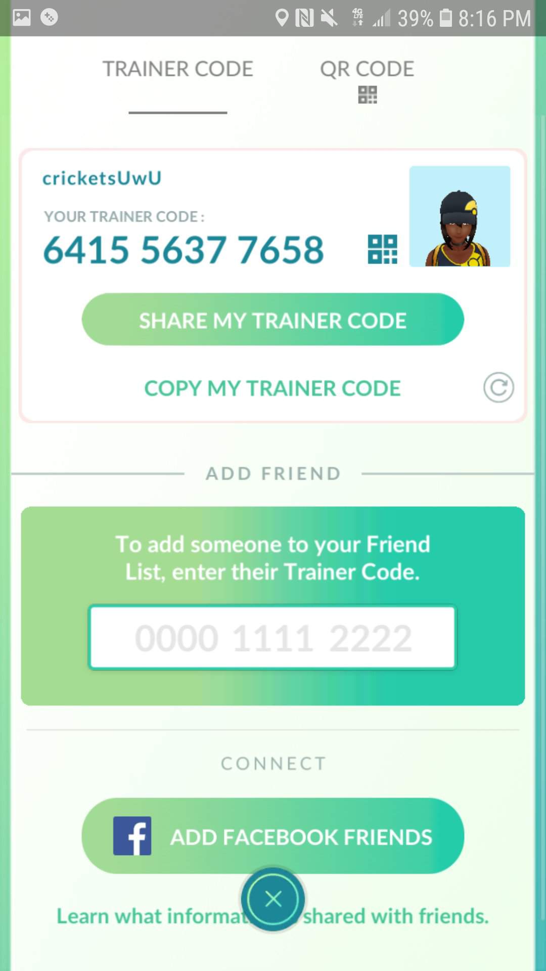 Trainer profile and trainer code Pokemon GO Amino