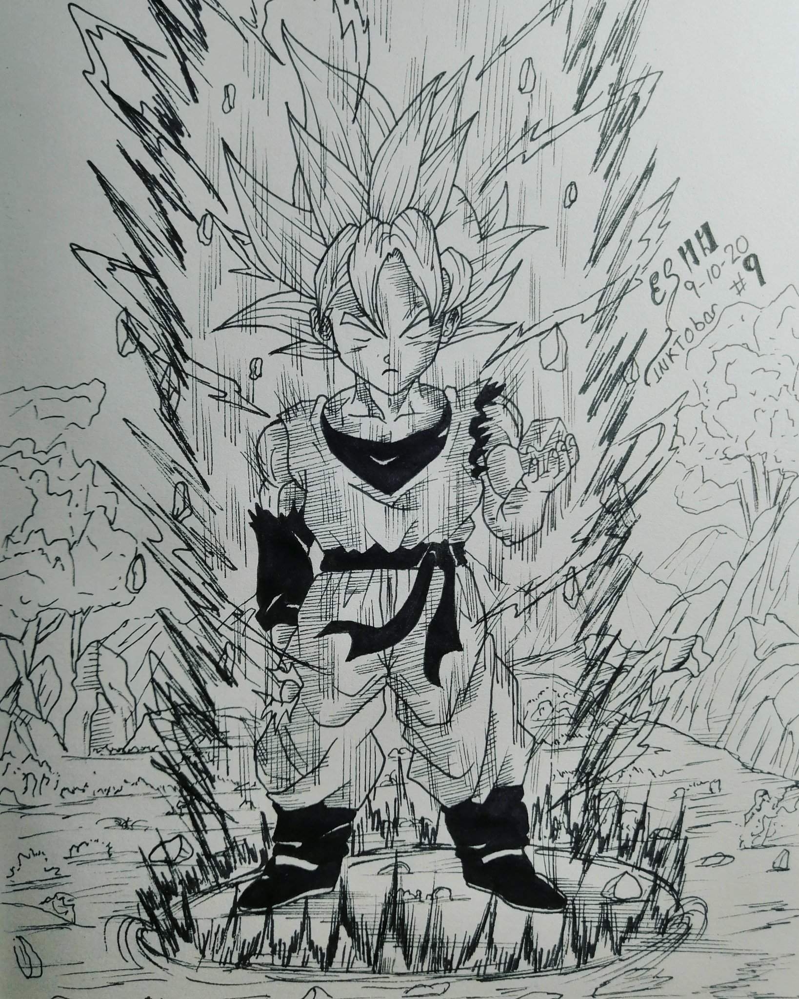 Fanart De Goten Ultra Instinto Dibujos De Dragon Ball Amino