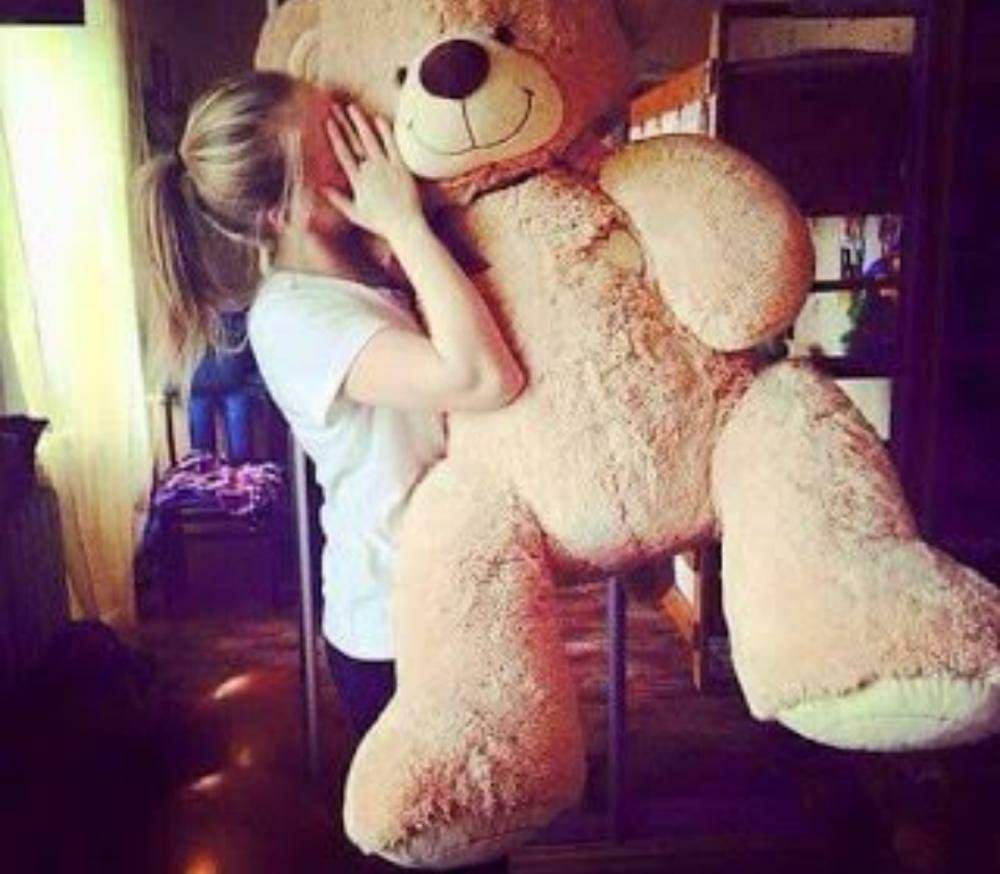 Girl humping teddy bear image